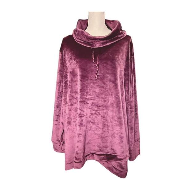 Softies by Paddi Murphy Women’s Plus Velour Cowl Neck Sweatshirt M - Picture 2 of 9